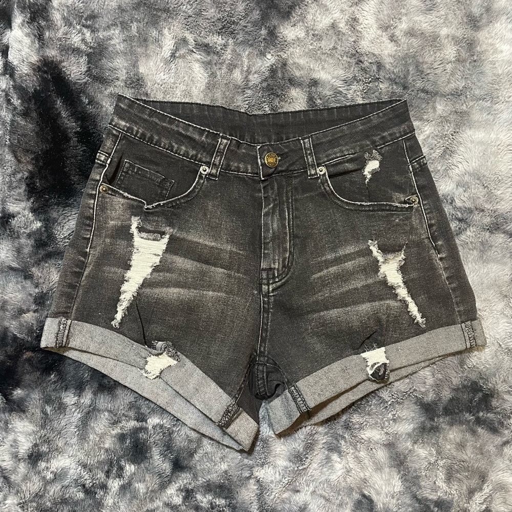 NWOT Dark Wash Distressed Jean Shorts